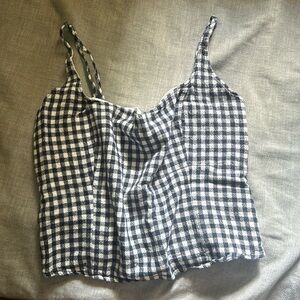 abercrombie & fitch, size small, navy blue and white